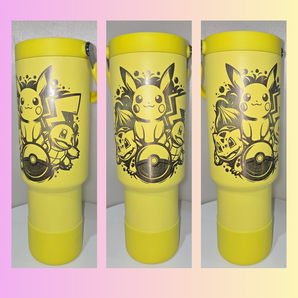 Pokémon Squad – 30 oz Simply Modern Laser Engraved Tumbler ⚡💛🎮