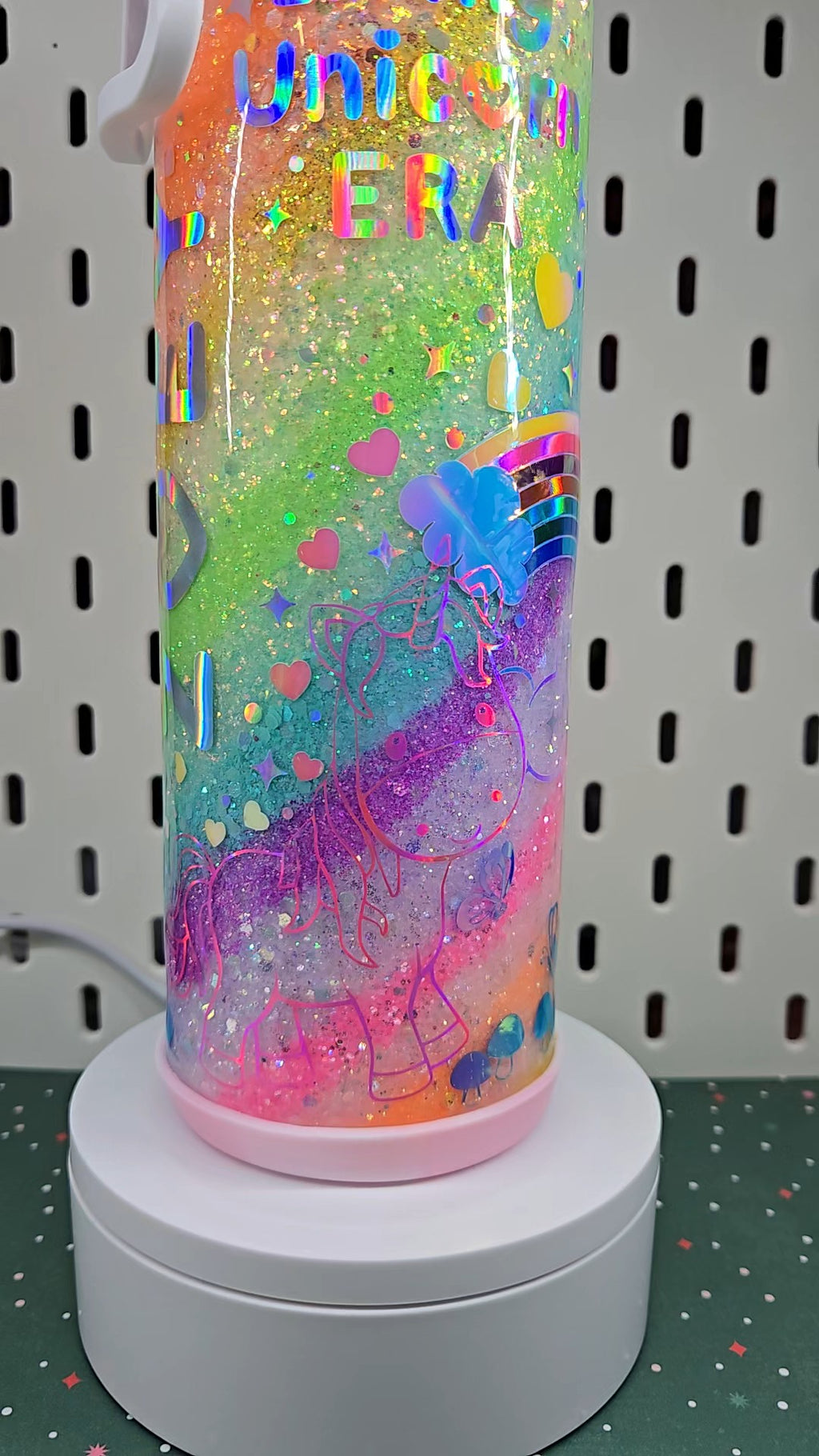 🌈 Personalized Unicorn Rainbow Glitter Tumbler | Custom Name Unicorn Cup | Handmade Epoxy Tumbler | Magical Fantasy Drinkware