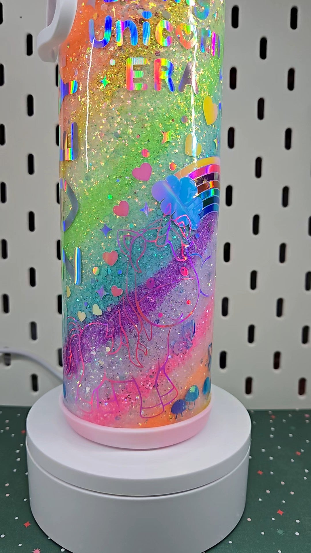 🌈 Personalized Unicorn Rainbow Glitter Tumbler | Custom Name Unicorn Cup | Handmade Epoxy Tumbler | Magical Fantasy Drinkware