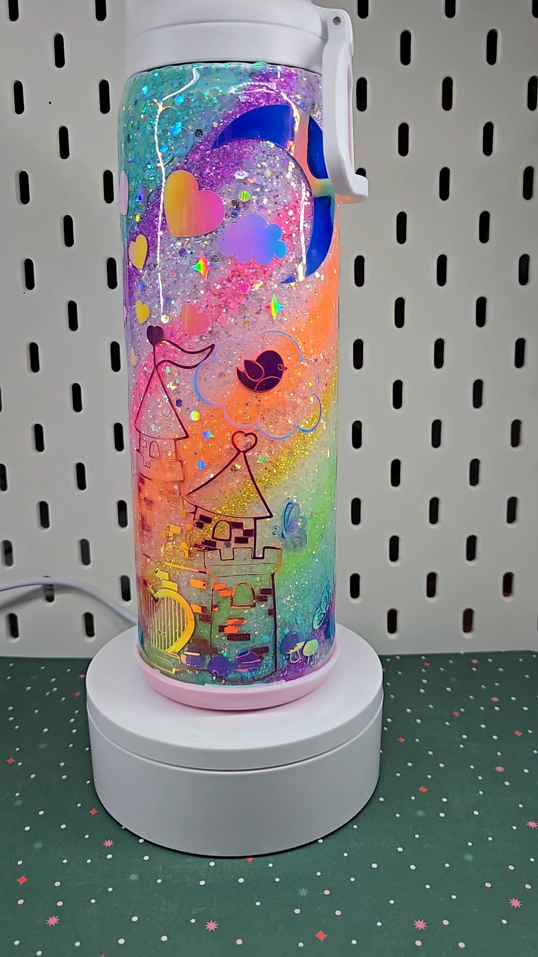 🌈 Personalized Unicorn Rainbow Glitter Tumbler | Custom Name Unicorn Cup | Handmade Epoxy Tumbler | Magical Fantasy Drinkware