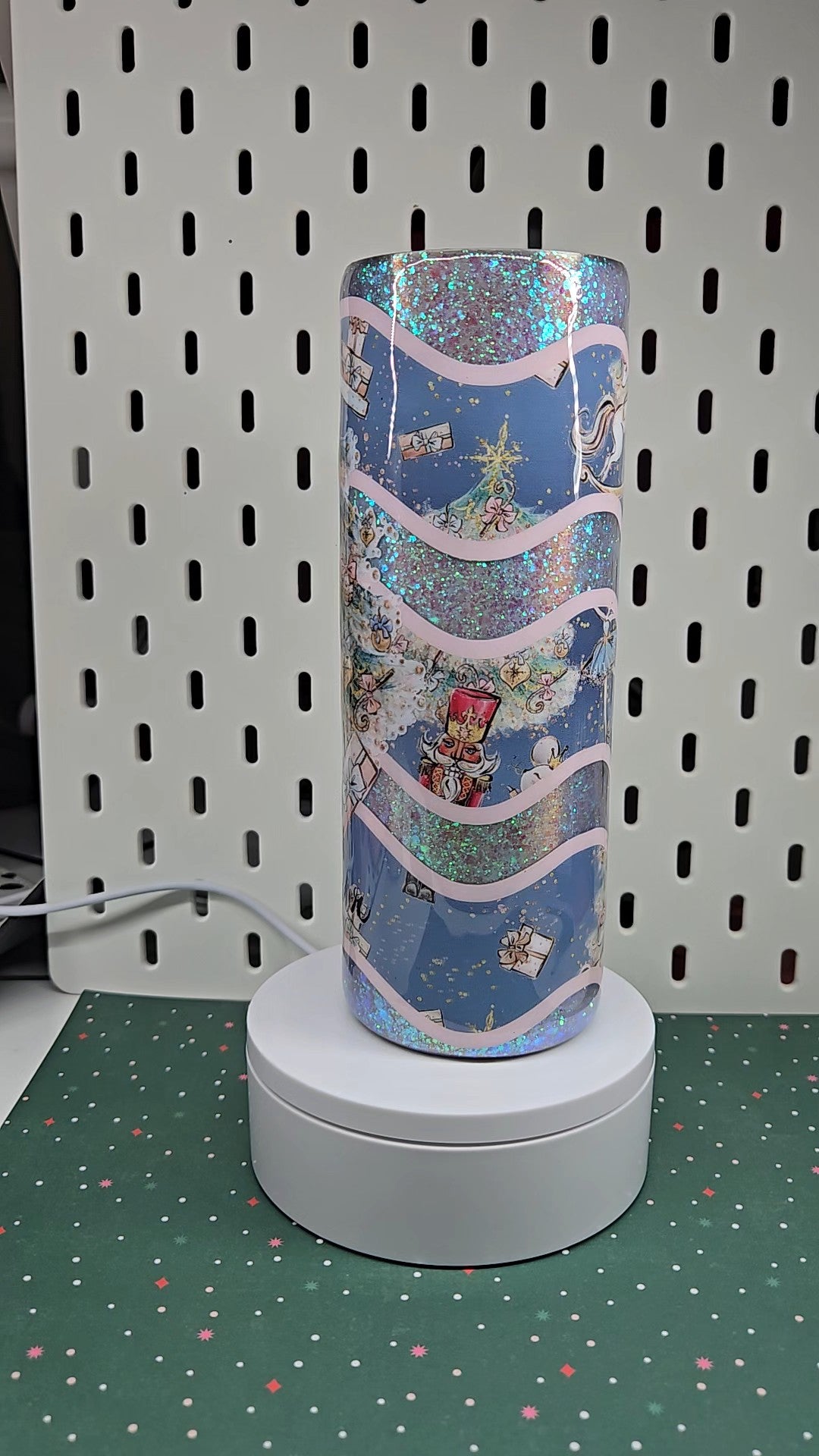 🎄 Blue Nutcracker Holiday Glitter Tumbler | Christmas Nutcracker Cup | Handmade Epoxy Tumbler | Winter Wonderland Drinkware