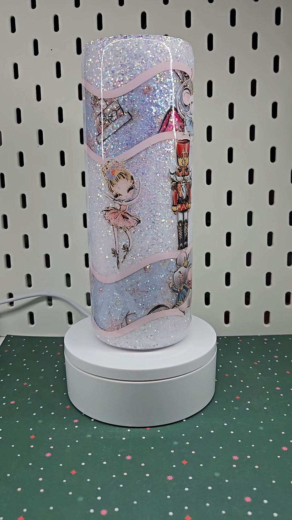 ❄️ Elegant Nutcracker Ballet Glitter Tumbler | Merry Christmas Winter Cup | Handmade Epoxy Tumbler | Holiday Ballet Drinkware
