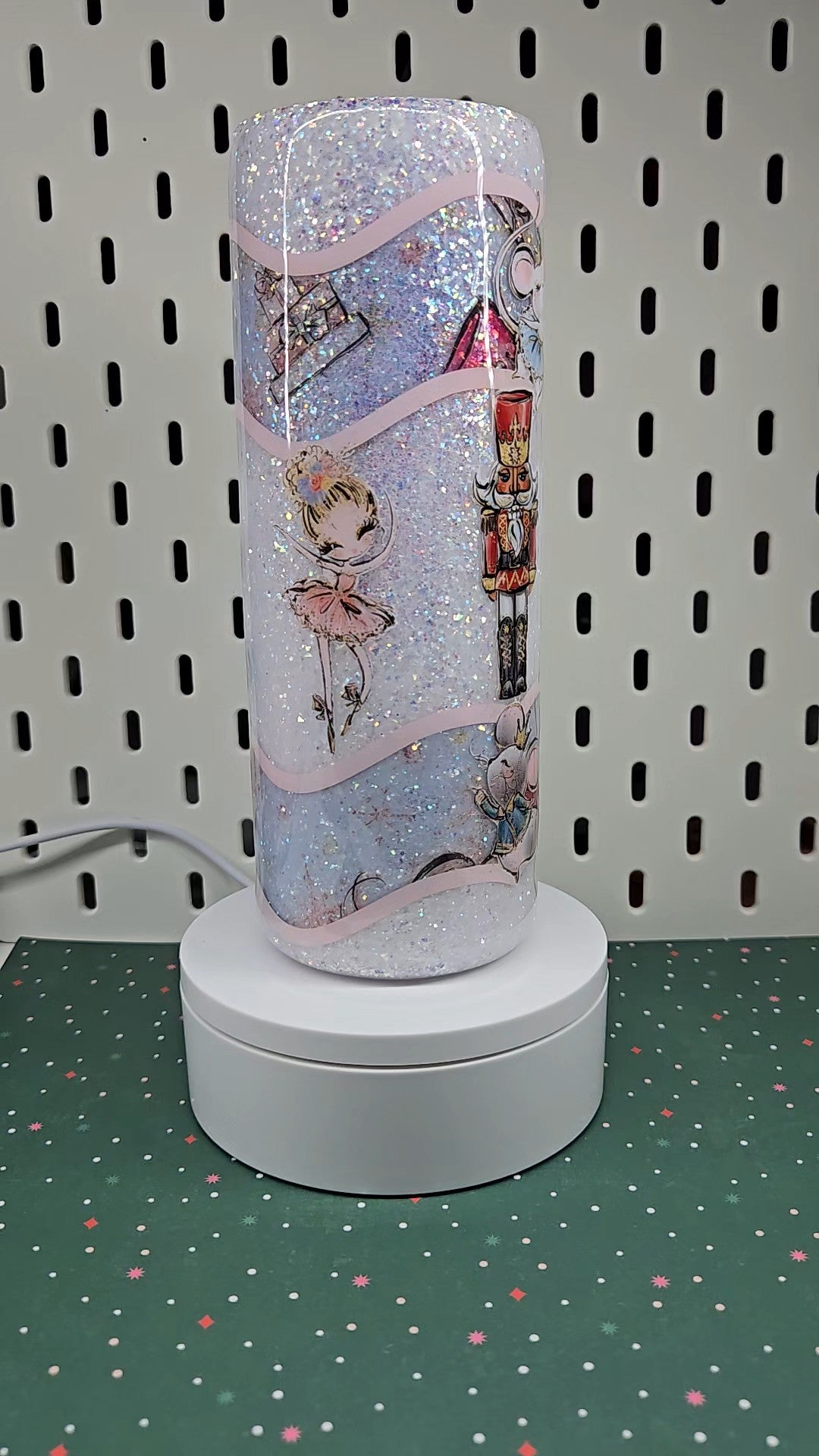 ❄️ Elegant Nutcracker Ballet Glitter Tumbler | Merry Christmas Winter Cup | Handmade Epoxy Tumbler | Holiday Ballet Drinkware