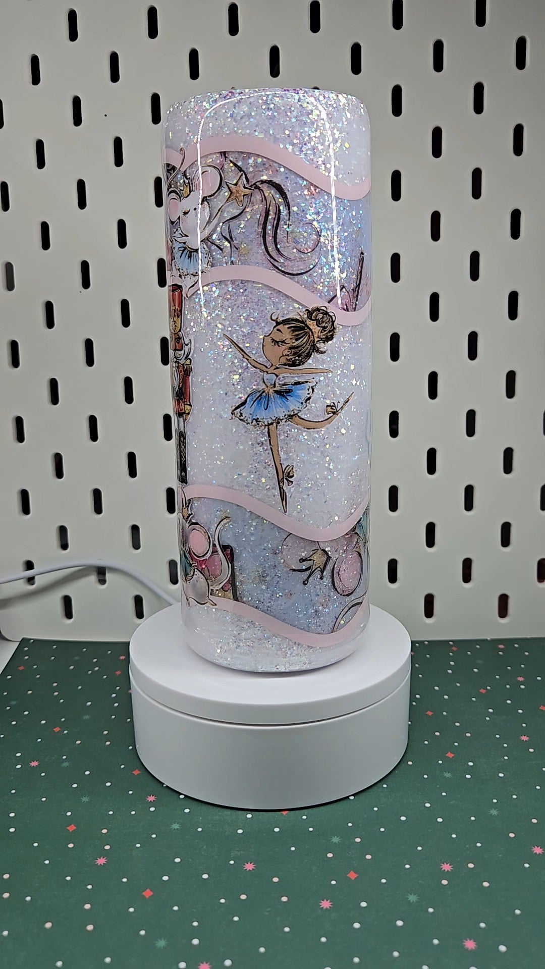 ❄️ Elegant Nutcracker Ballet Glitter Tumbler | Merry Christmas Winter Cup | Handmade Epoxy Tumbler | Holiday Ballet Drinkware