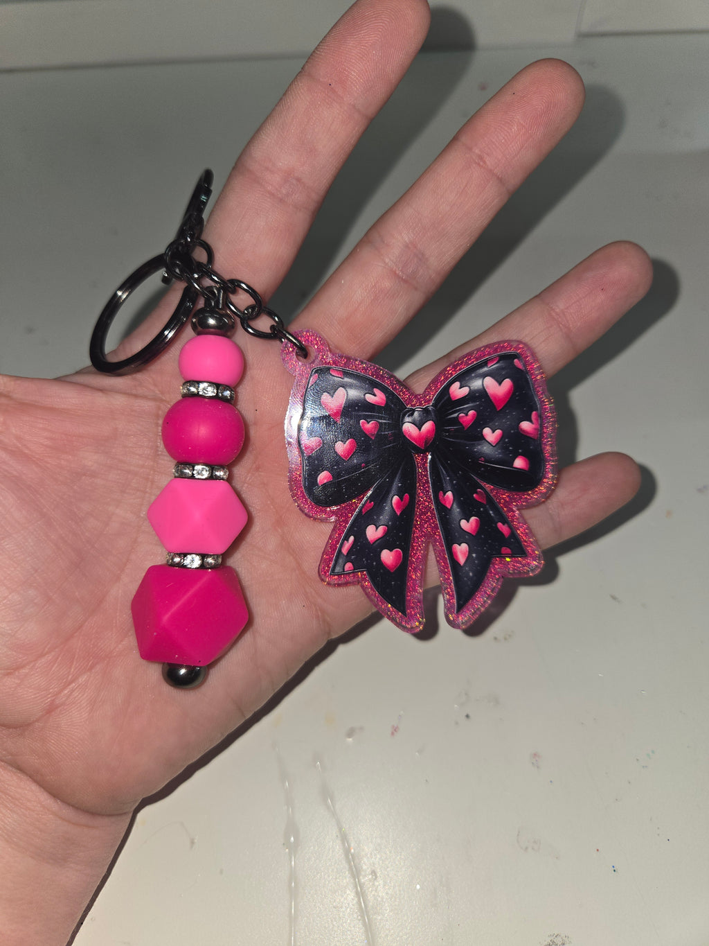 Custom Cut Acrylic Glitter Keychains ✨