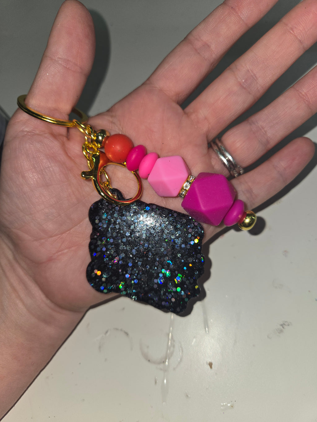 Custom Cut Acrylic Glitter Keychains ✨
