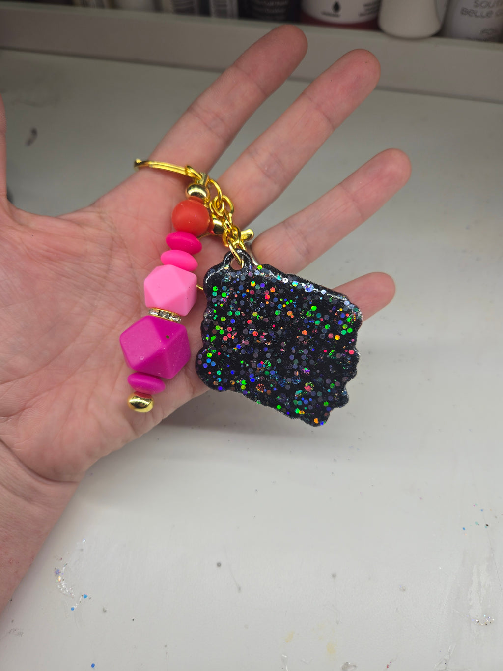 Custom Cut Acrylic Glitter Keychains ✨