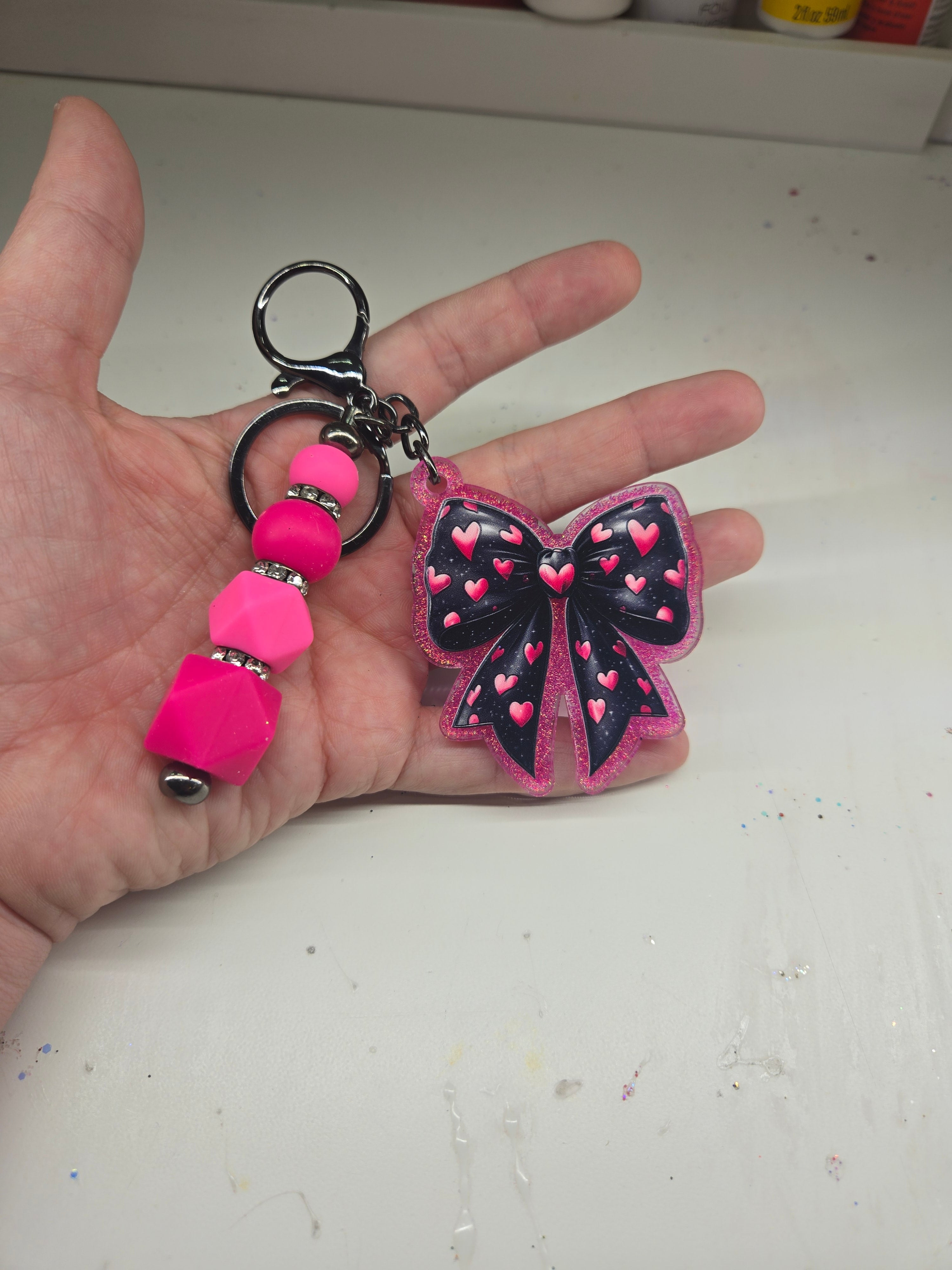 Custom Cut Acrylic Glitter Keychains ✨