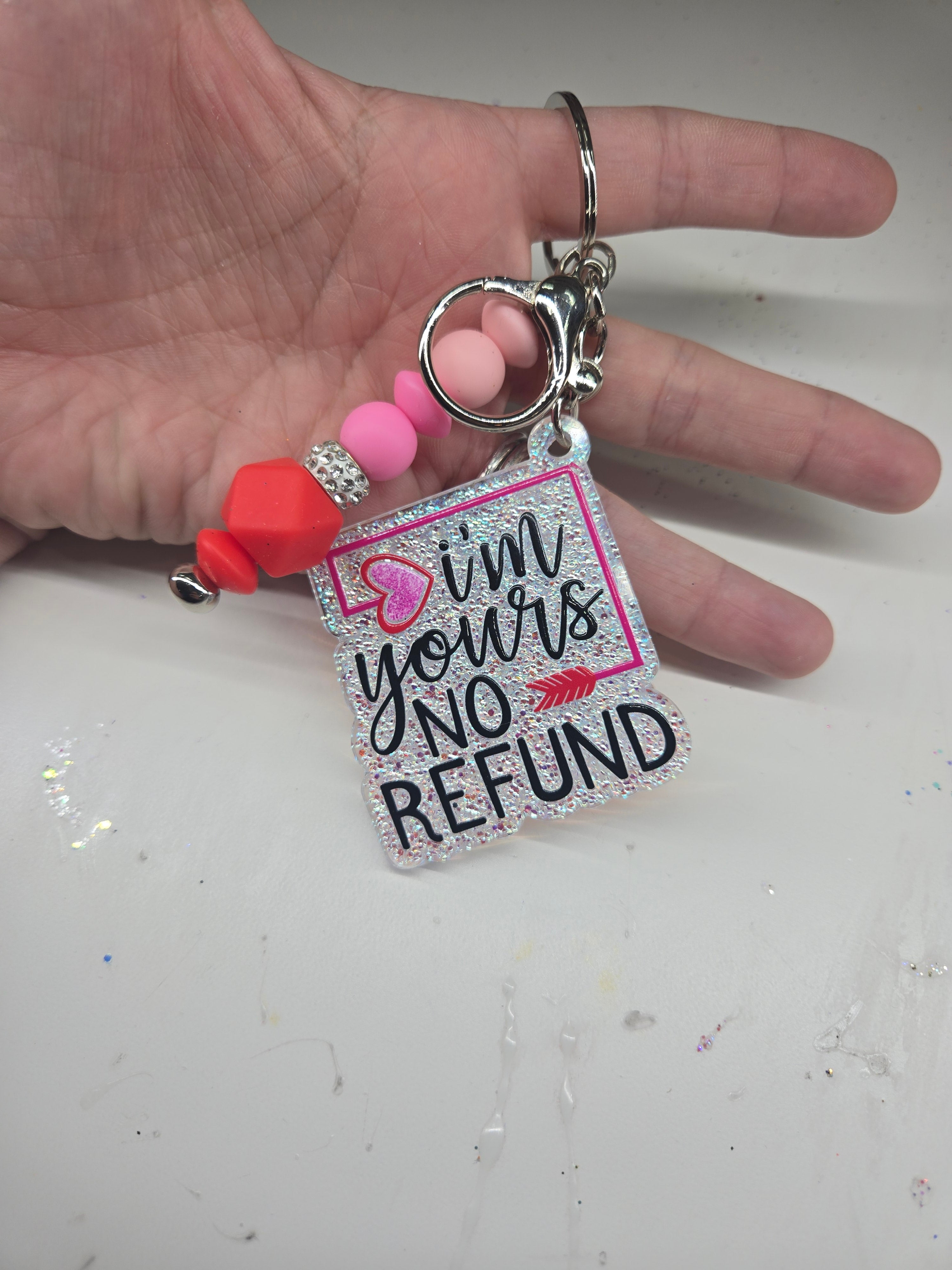 Custom Cut Acrylic Glitter Keychains ✨