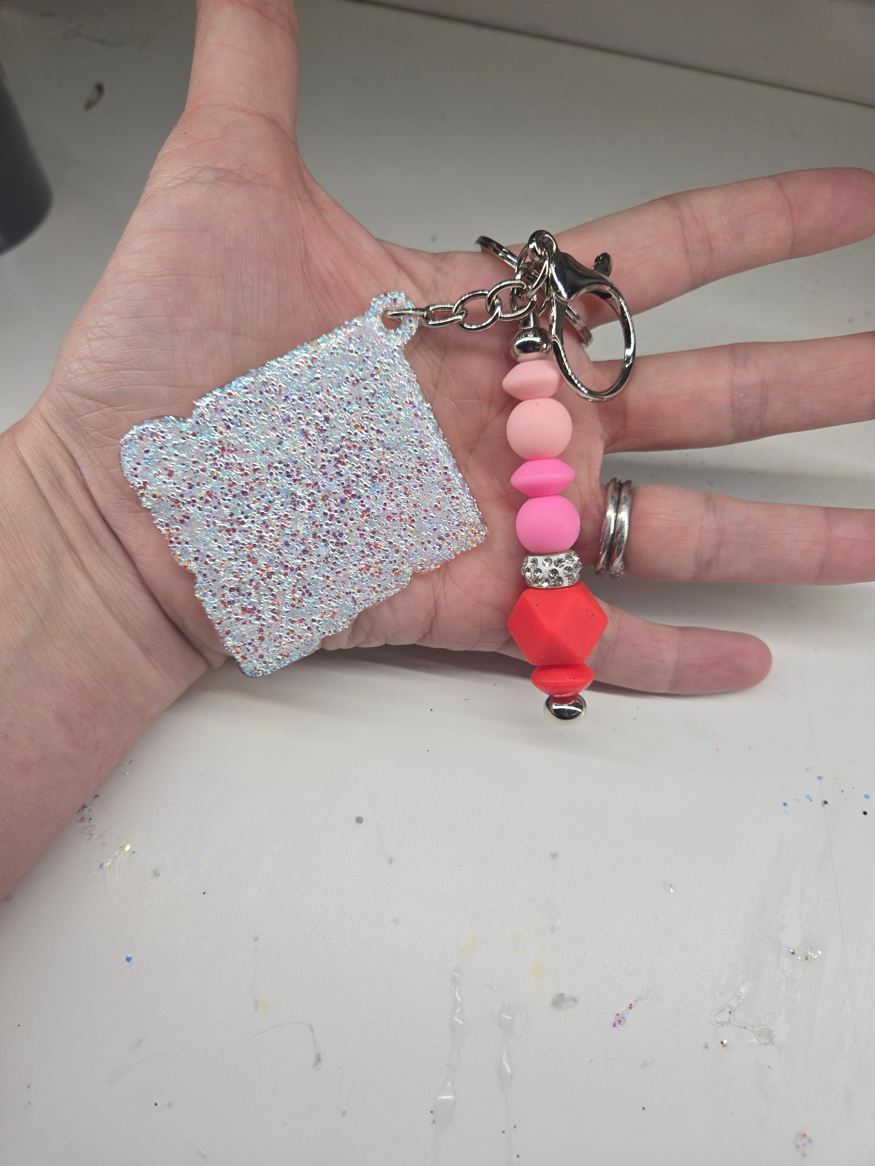 Custom Cut Acrylic Glitter Keychains ✨