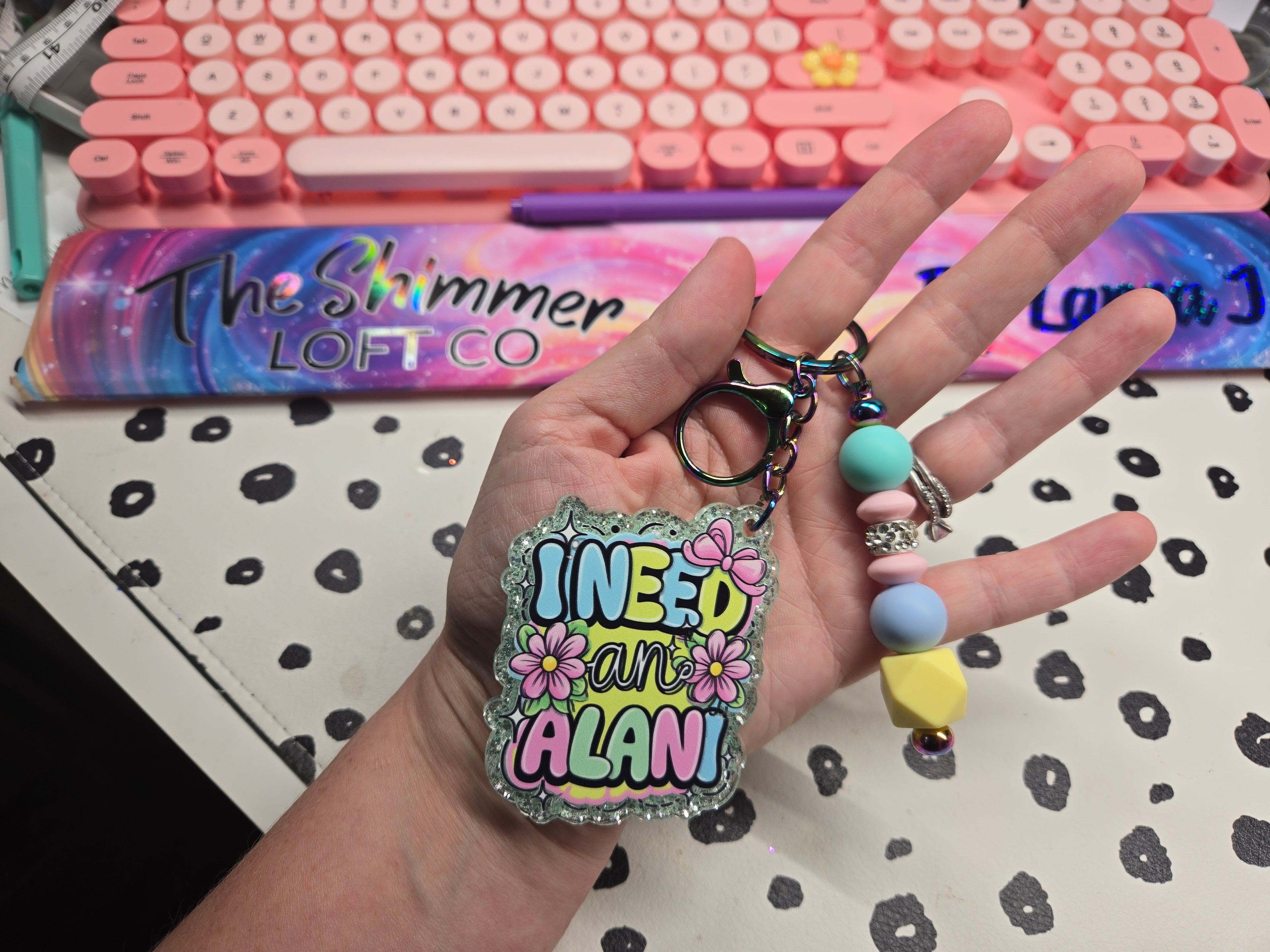 Custom Cut Acrylic Glitter Keychains ✨