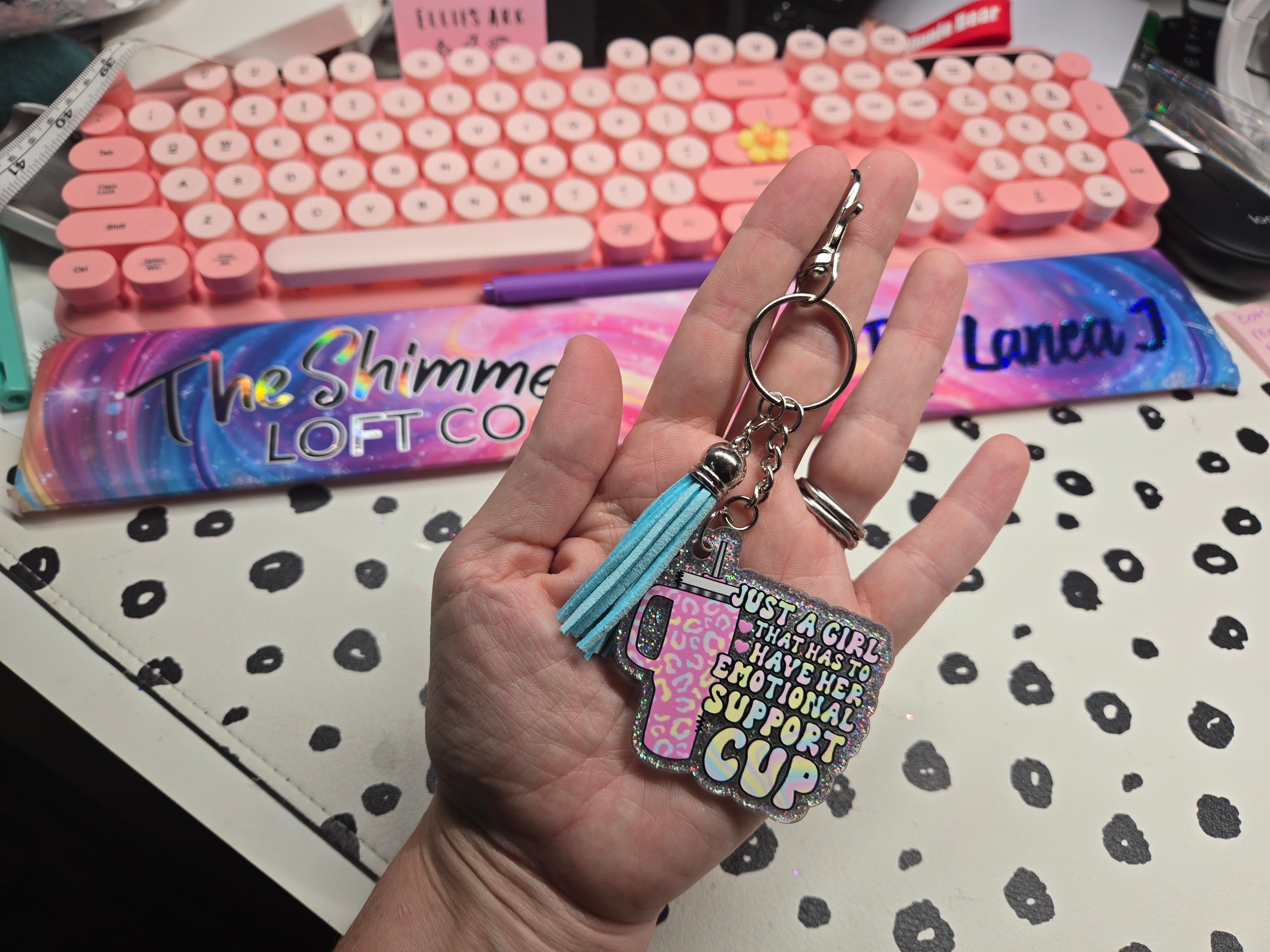 Custom Cut Acrylic Glitter Keychains ✨
