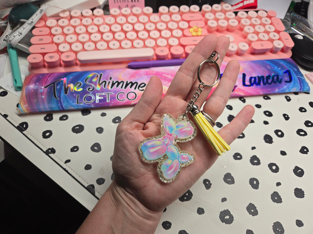 Custom Cut Acrylic Glitter Keychains ✨