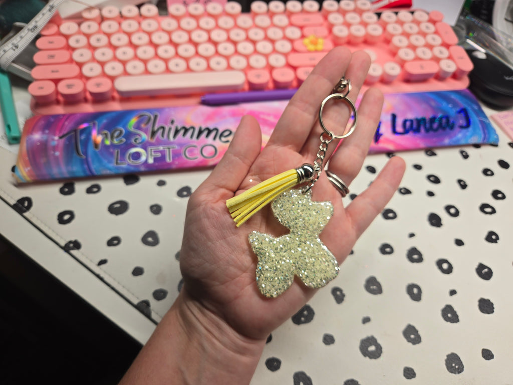 Custom Cut Acrylic Glitter Keychains ✨