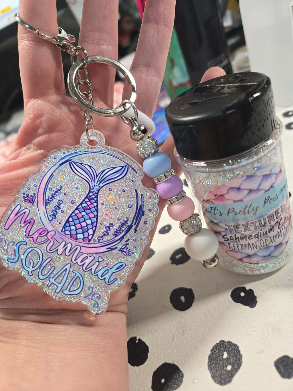 Custom Cut Acrylic Glitter Keychains ✨
