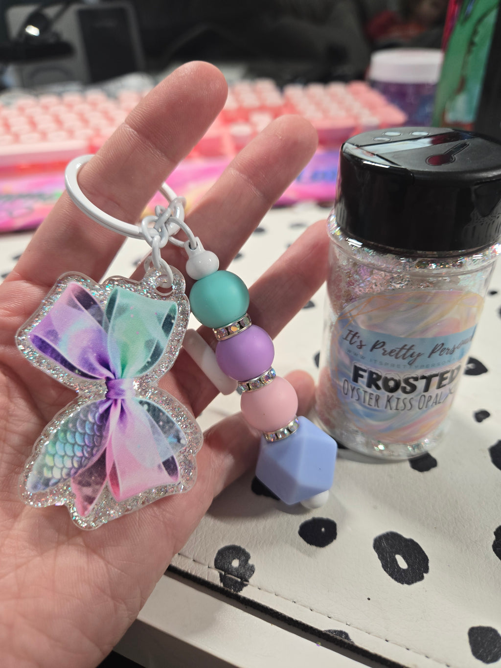 Custom Cut Acrylic Glitter Keychains ✨
