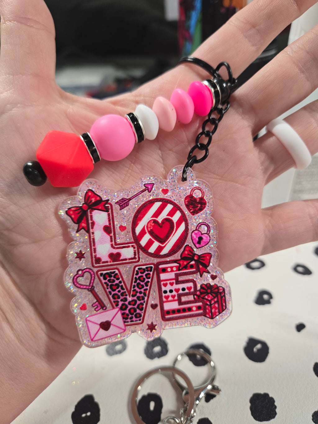 Custom Cut Acrylic Glitter Keychains ✨
