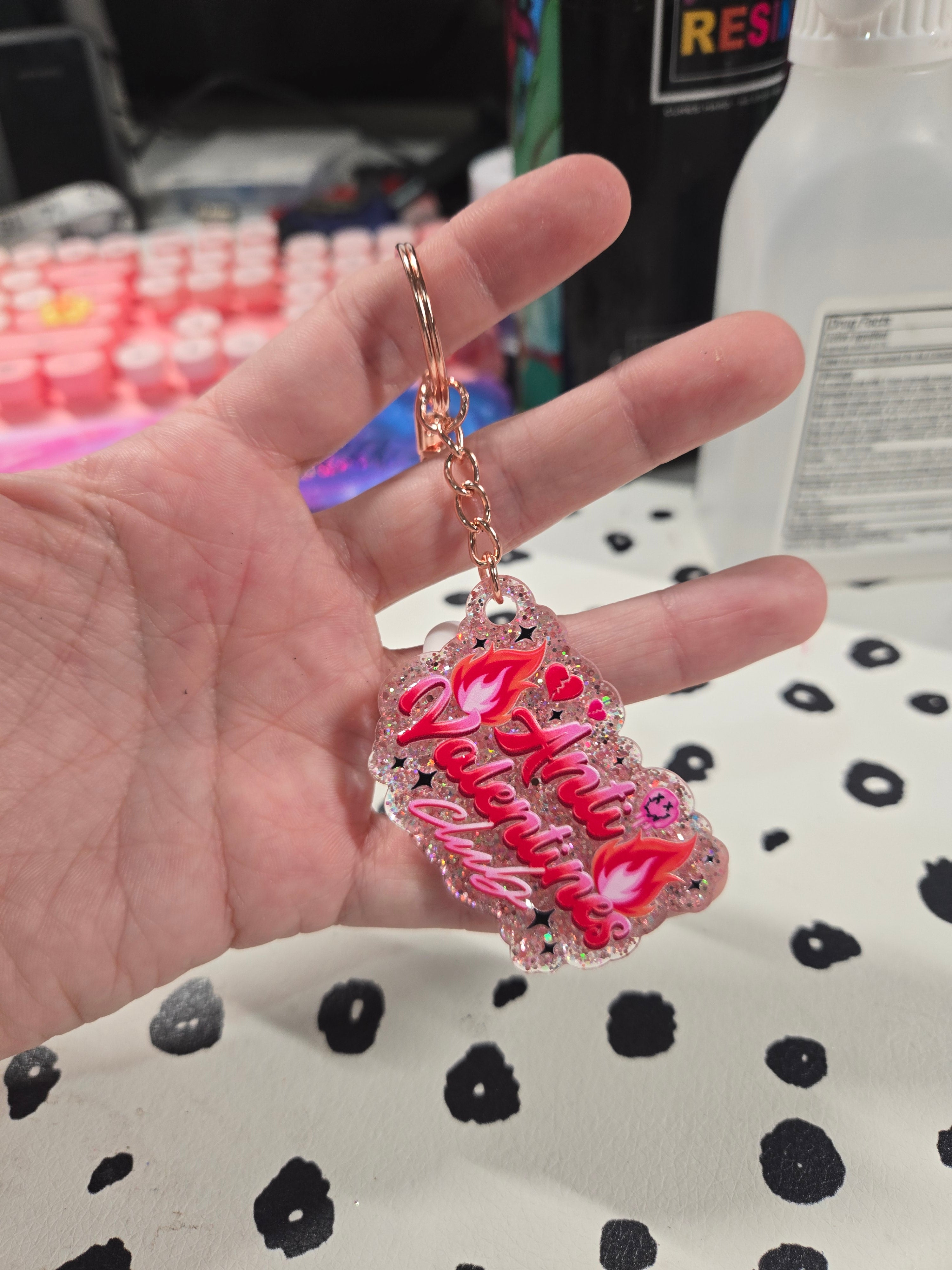 Custom Cut Acrylic Glitter Keychains ✨
