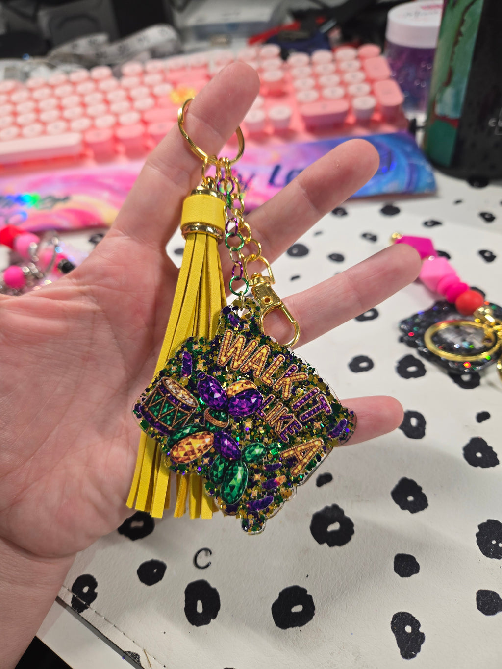 Custom Cut Acrylic Glitter Keychains ✨