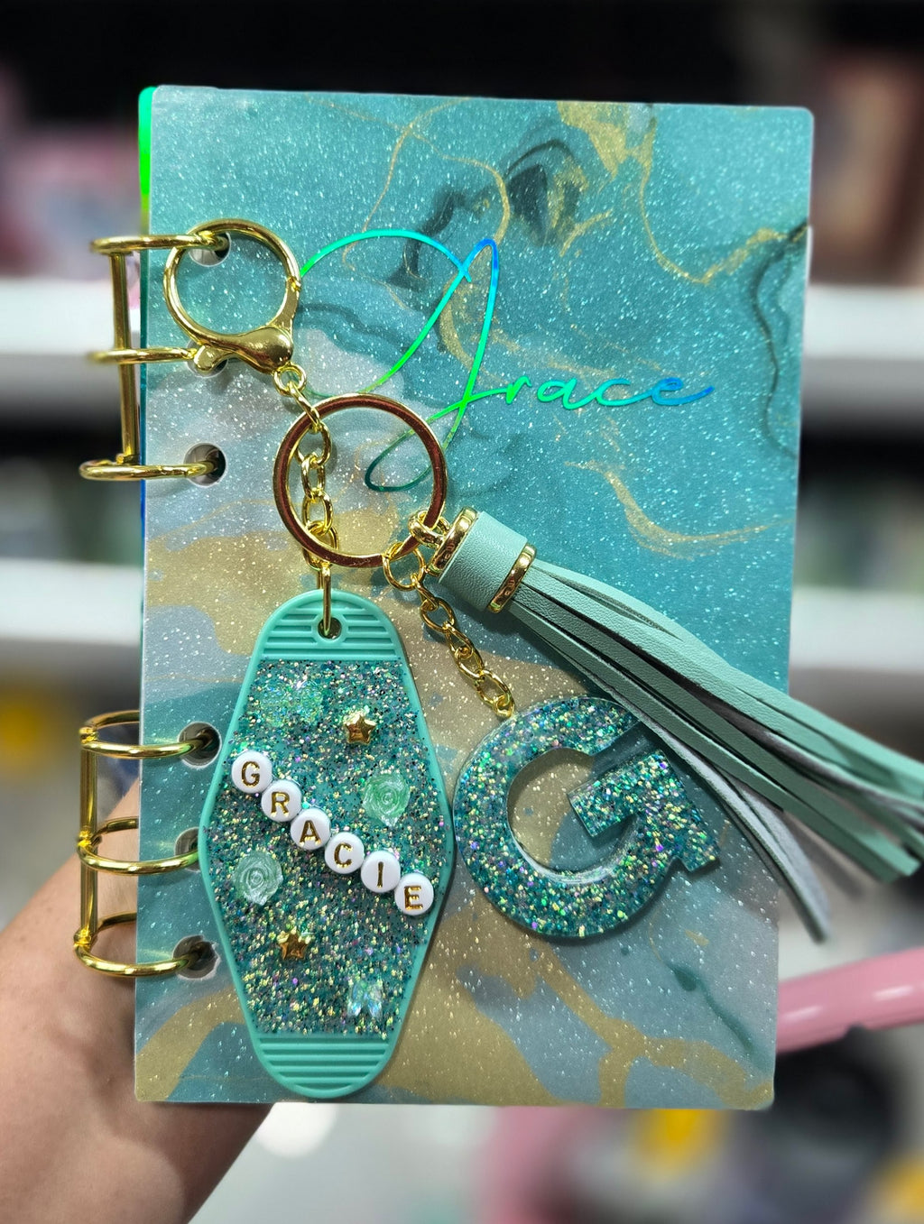 Custom A6 Acrylic Junk Charm Notebook Binder ✨