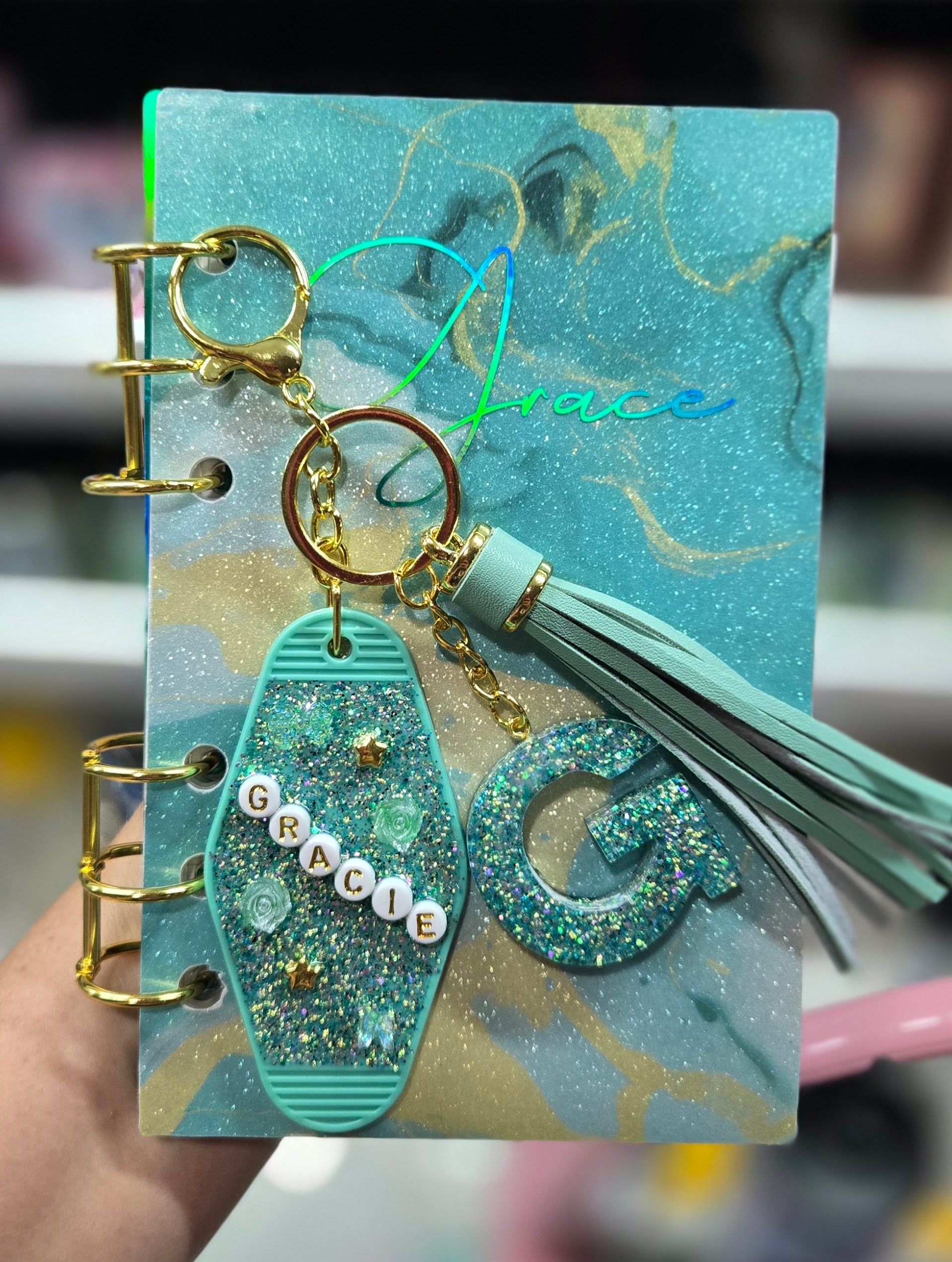 Custom A6 Acrylic Junk Charm Notebook Binder ✨