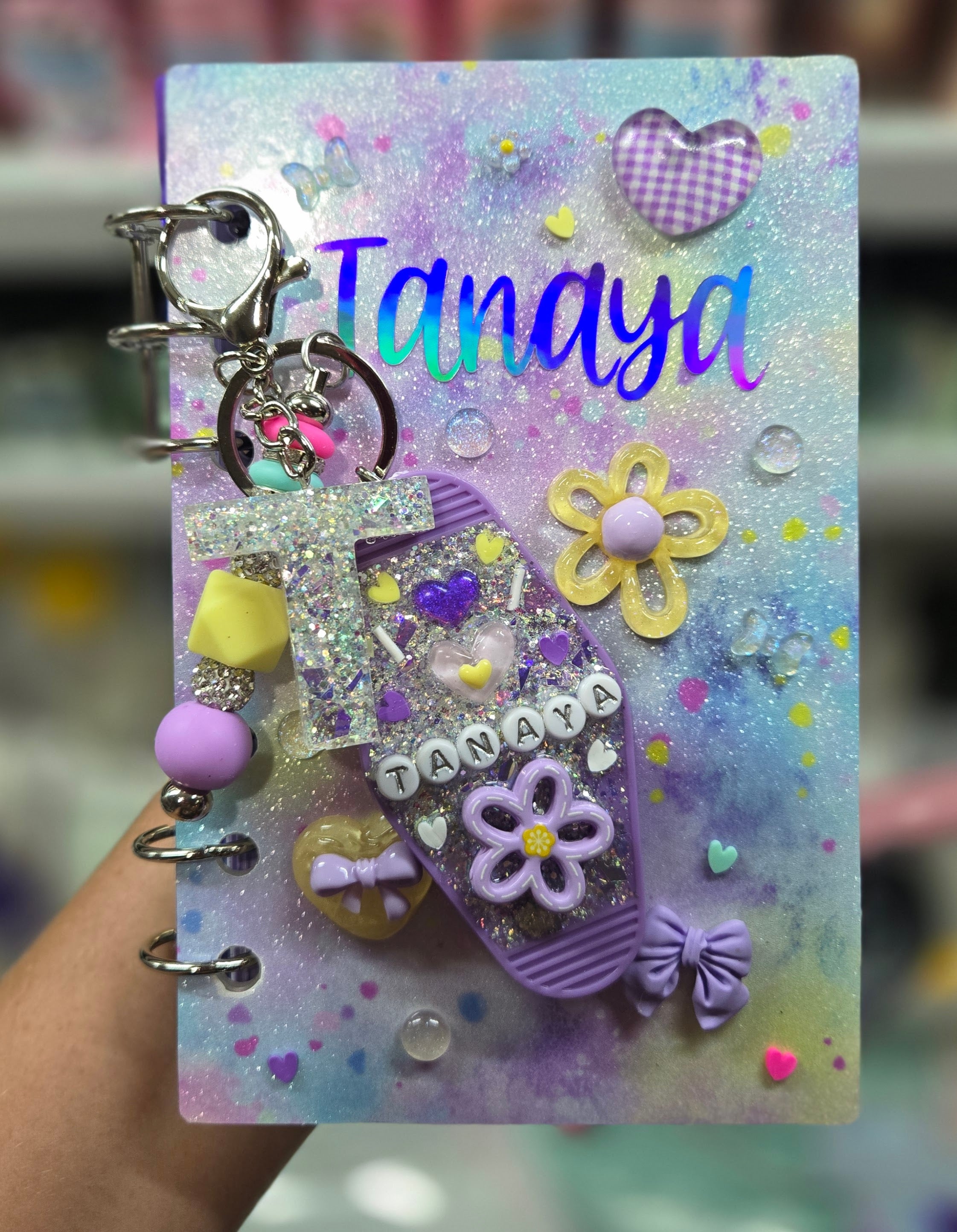 Custom A6 Acrylic Junk Charm Notebook Binder ✨