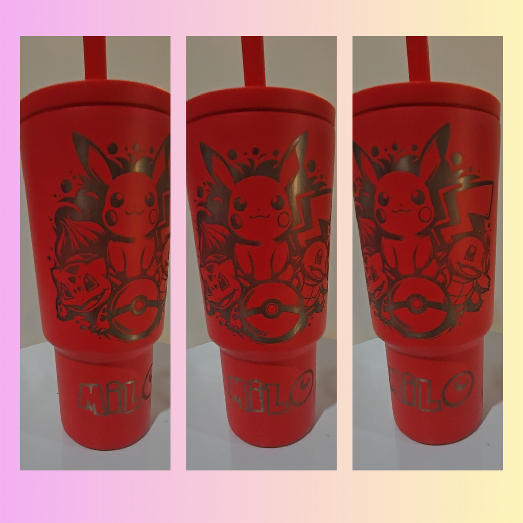 Pokémon Squad – 30 oz Simply Modern Laser Engraved Tumbler ⚡💛🎮