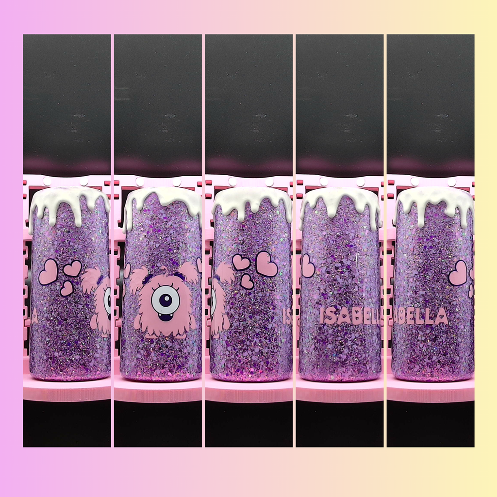 Love Monster Tumbler – Coordinating Glitter Character Cup 💙💜👁️✨