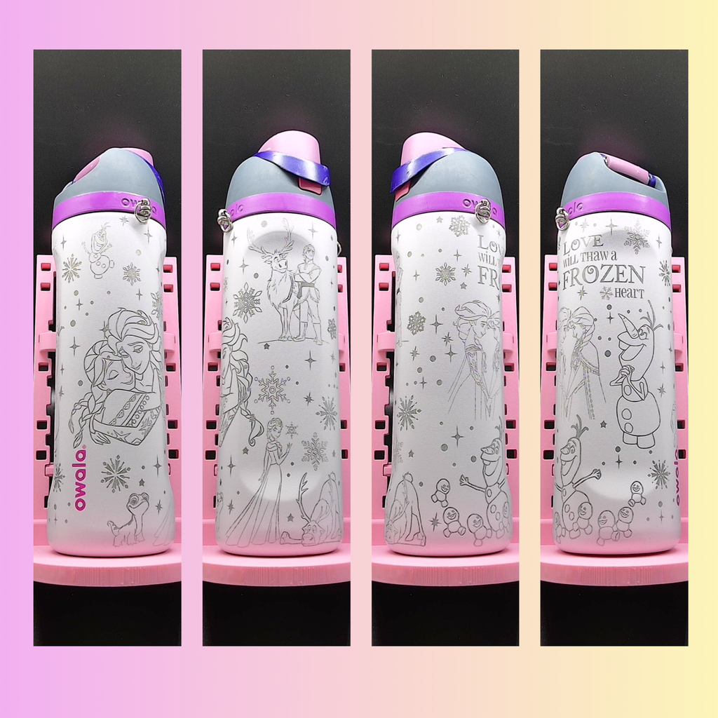 Frozen Laser Engraved Tumbler – Disney Winter Princess Stainless Steel Cup ❄️💜✨