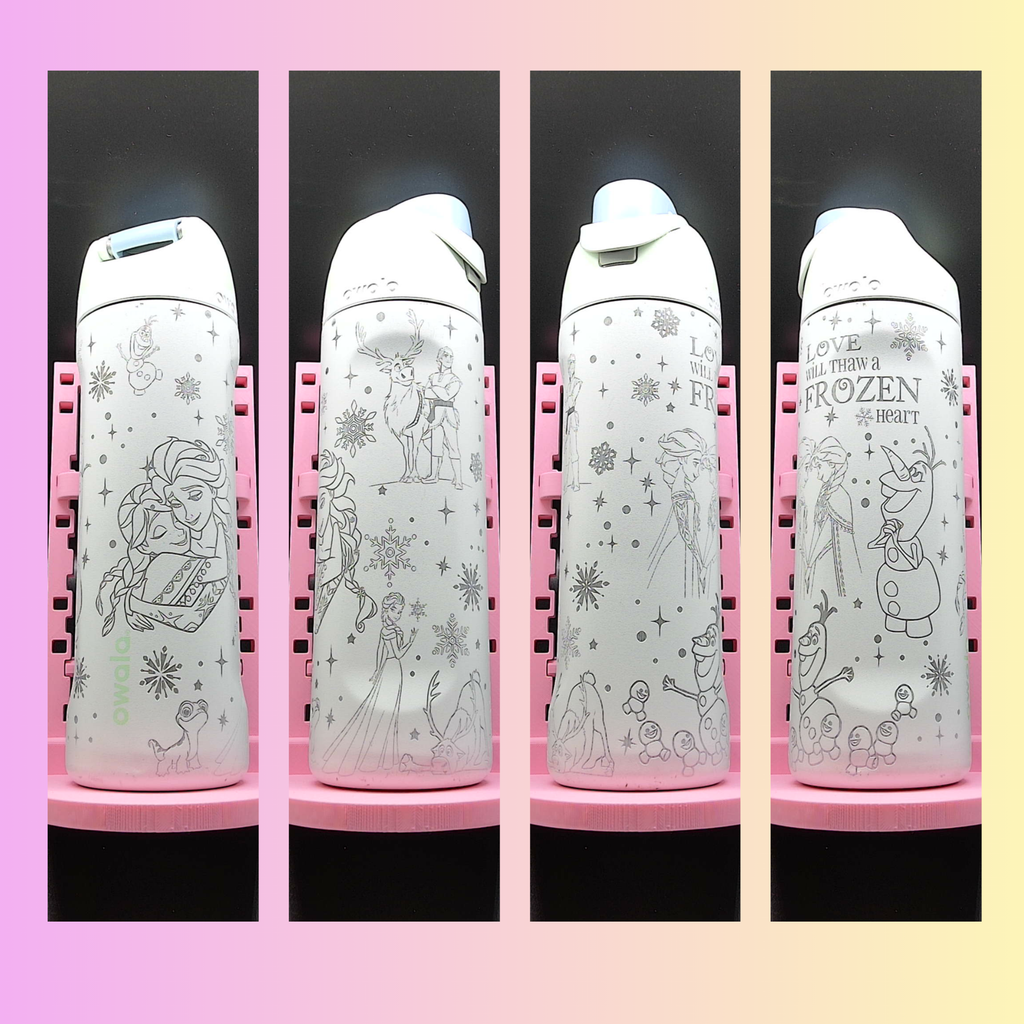 Frozen Laser Engraved Tumbler – Disney Winter Princess Stainless Steel Cup ❄️💜✨