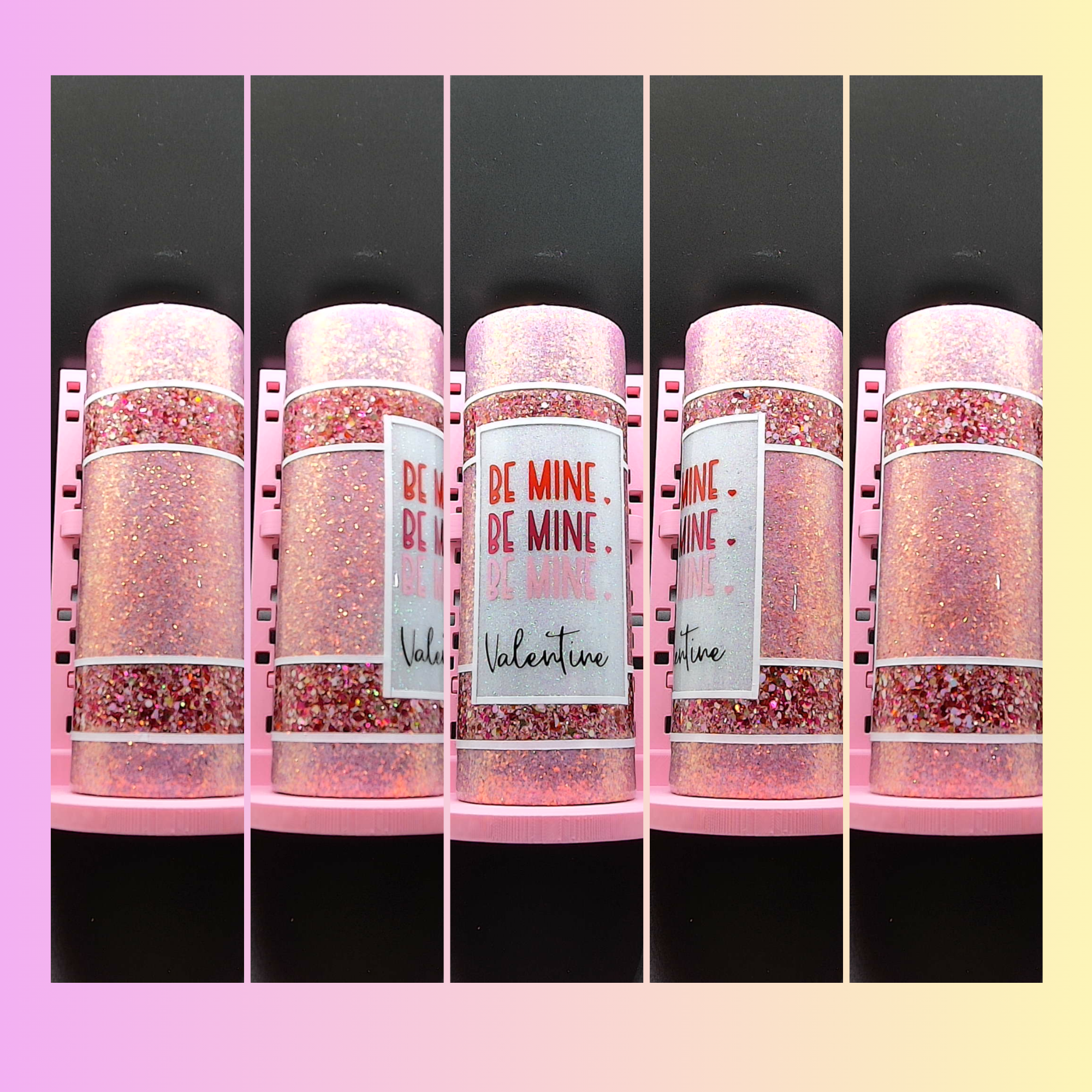 Be Mine Valentine – 20 oz Blush Glitter Tumbler 💕