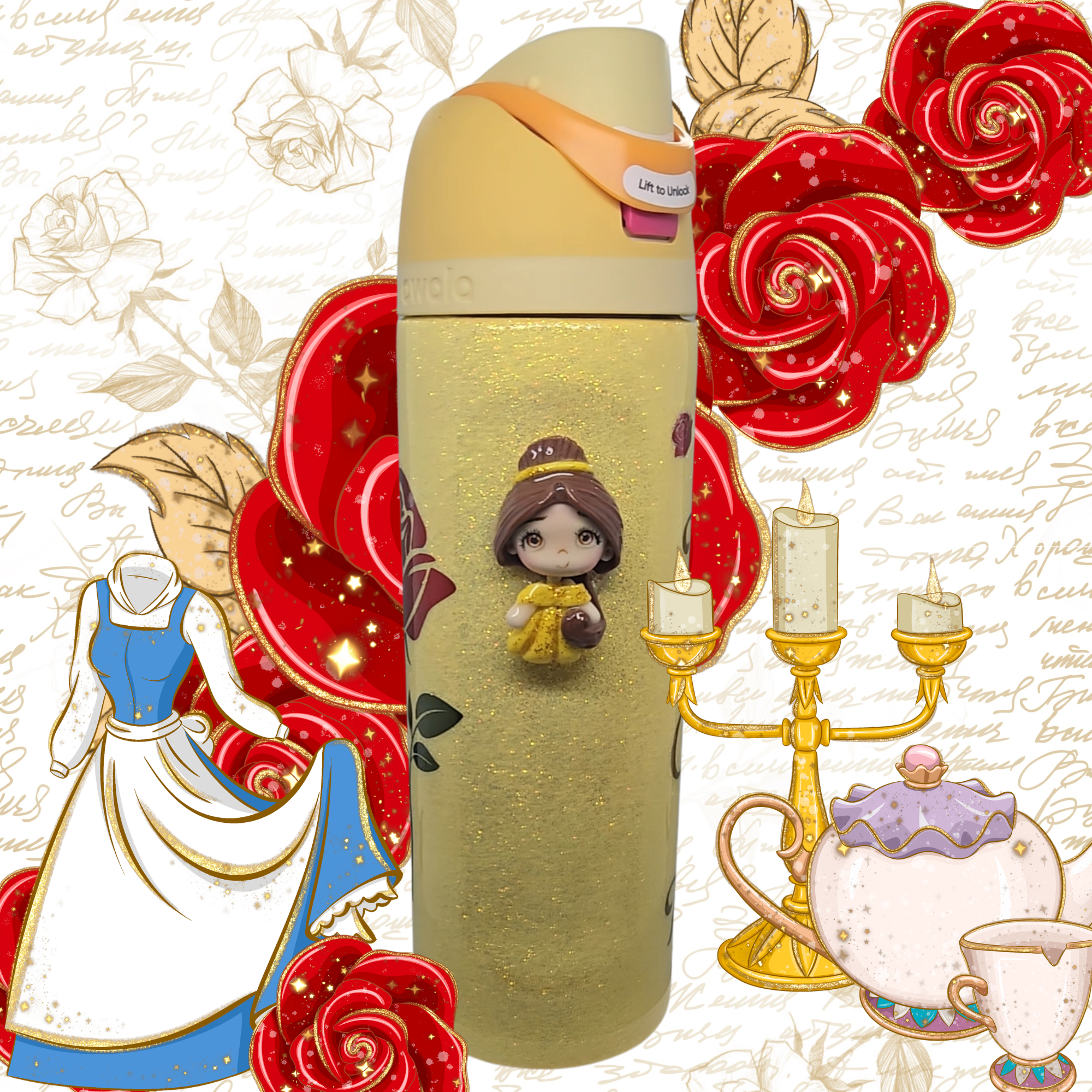 🌹 Belle 24 oz Owala Disney Princess FreeSip Tumbler