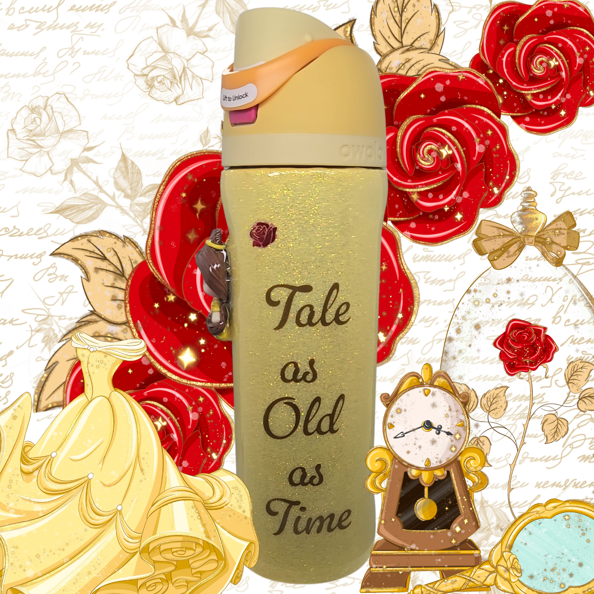 🌹 Belle 24 oz Owala Disney Princess FreeSip Tumbler