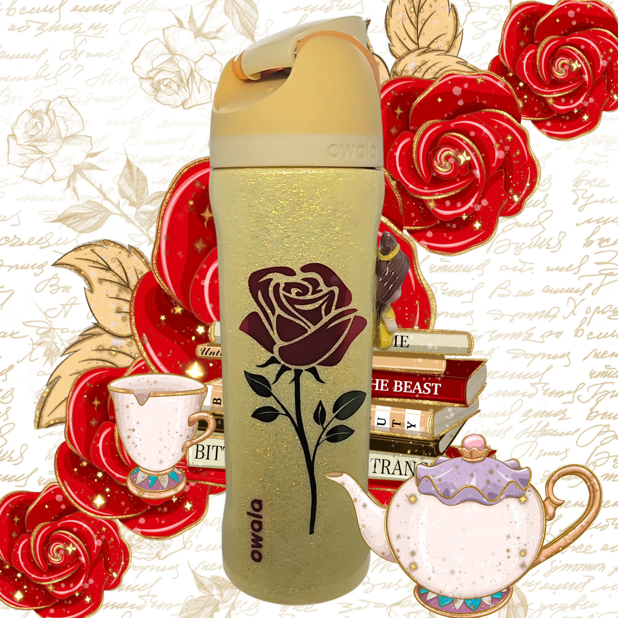 🌹 Belle 24 oz Owala Disney Princess FreeSip Tumbler