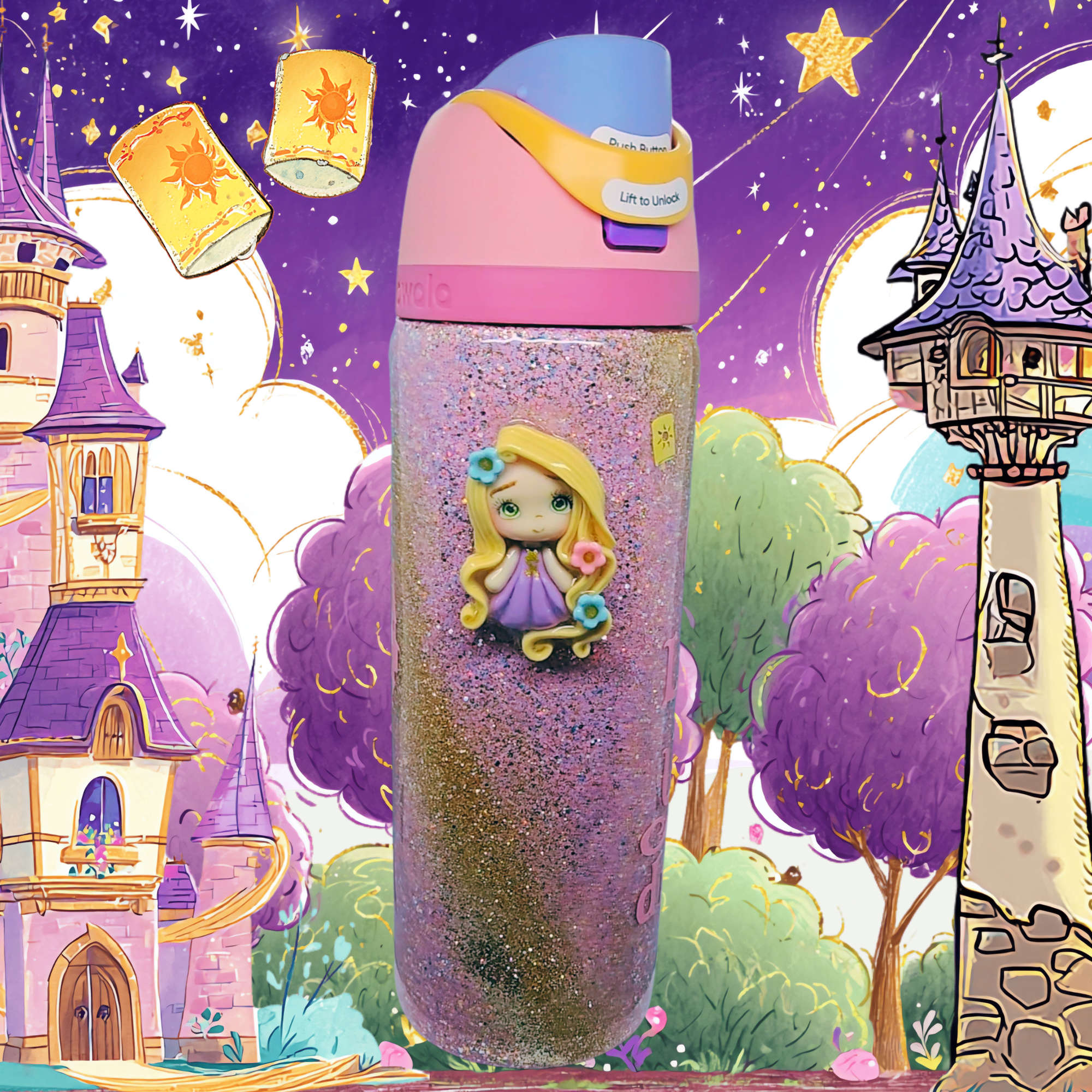 ☀️ Rapunzel 24 oz Owala Disney Princess FreeSip Tumbler