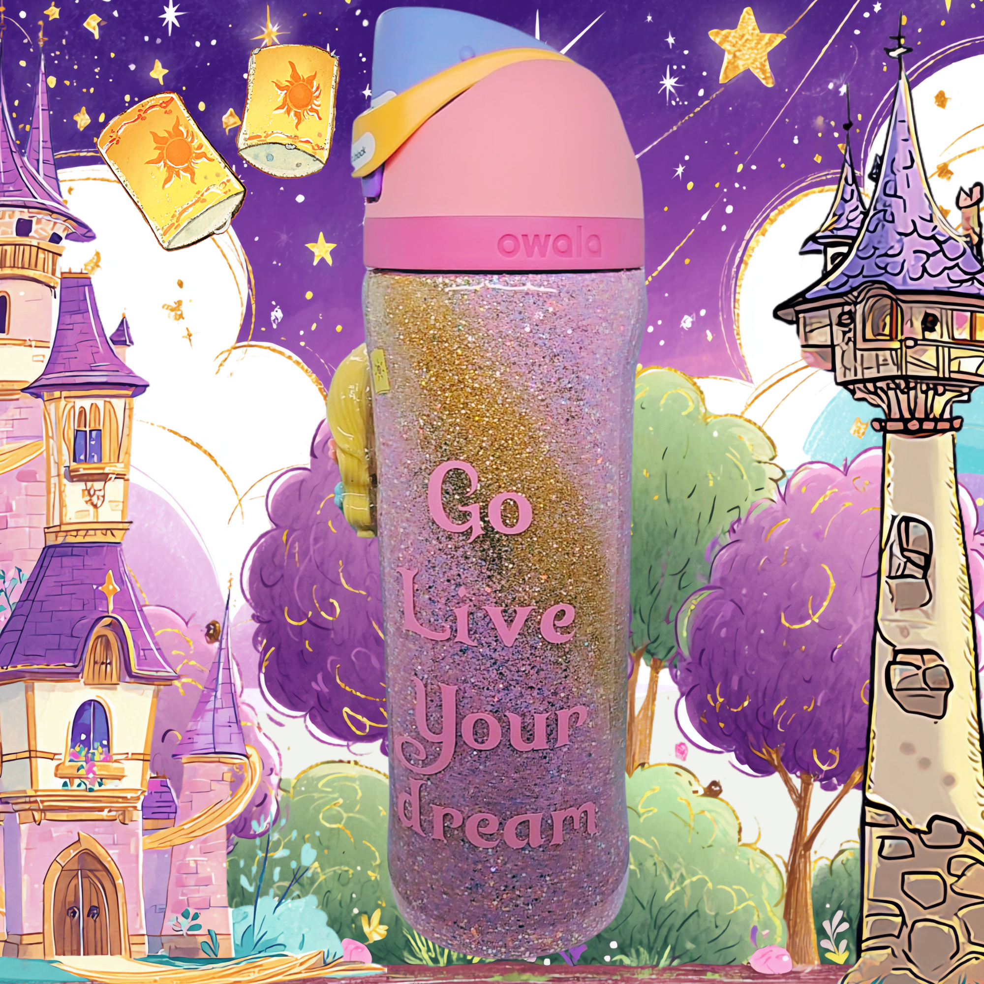 ☀️ Rapunzel 24 oz Owala Disney Princess FreeSip Tumbler