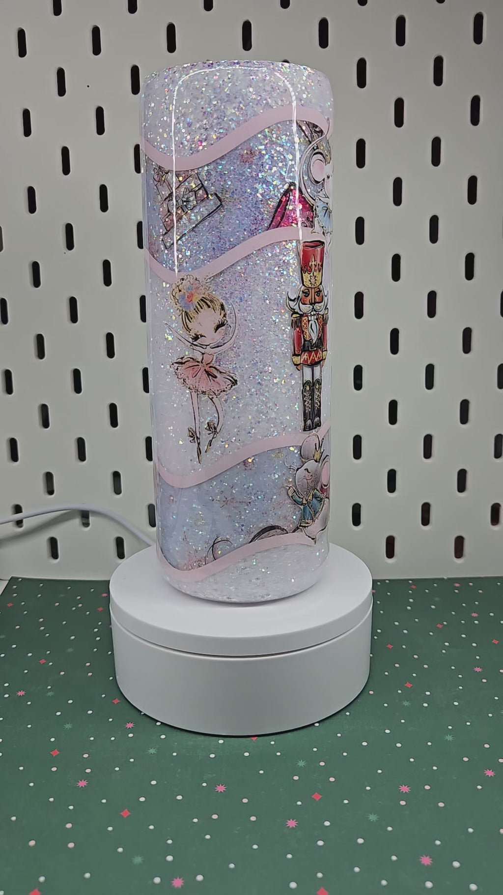 ❄️ Elegant Nutcracker Ballet Glitter Tumbler | Merry Christmas Winter Cup | Handmade Epoxy Tumbler | Holiday Ballet Drinkware