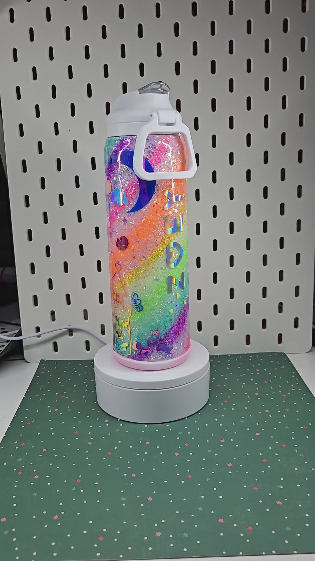 🌈 Personalized Unicorn Rainbow Glitter Tumbler | Custom Name Unicorn Cup | Handmade Epoxy Tumbler | Magical Fantasy Drinkware