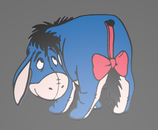Eeyore design #006 from ShimmerSwap catalog; front only, base sold separately